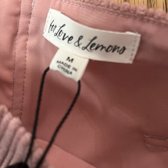 FOR LOVE & LEMONS DIXIE MINI SKIRT CORDUROY PINK ZIPPER CLOSURE SIZE M‎ - Picture 4 of 7